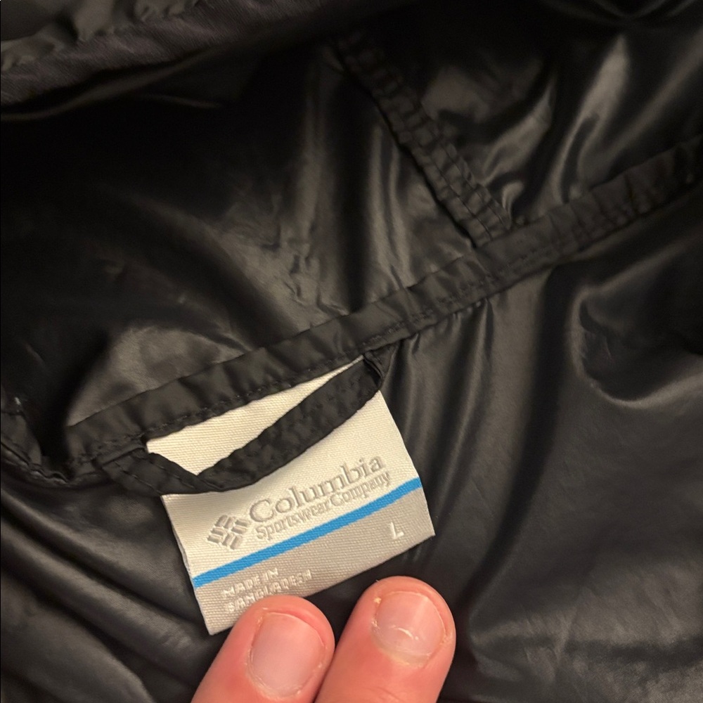 Mens Columbia Black Windbreaker Jacket Large - Picture 2 of 3